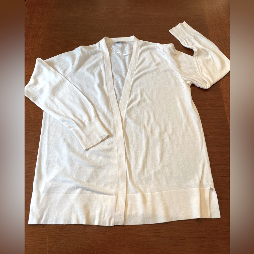 Loft cream-colored long cardigan. Lightweight.
